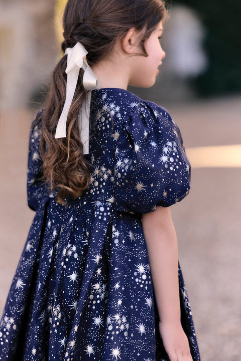 Dress - Navy Round neck jacquard stars - Image principale