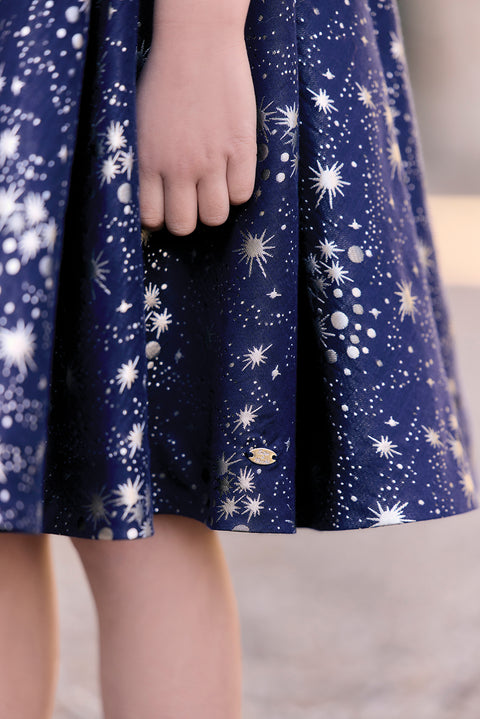 Dress - Navy Round neck jacquard stars - Image principale