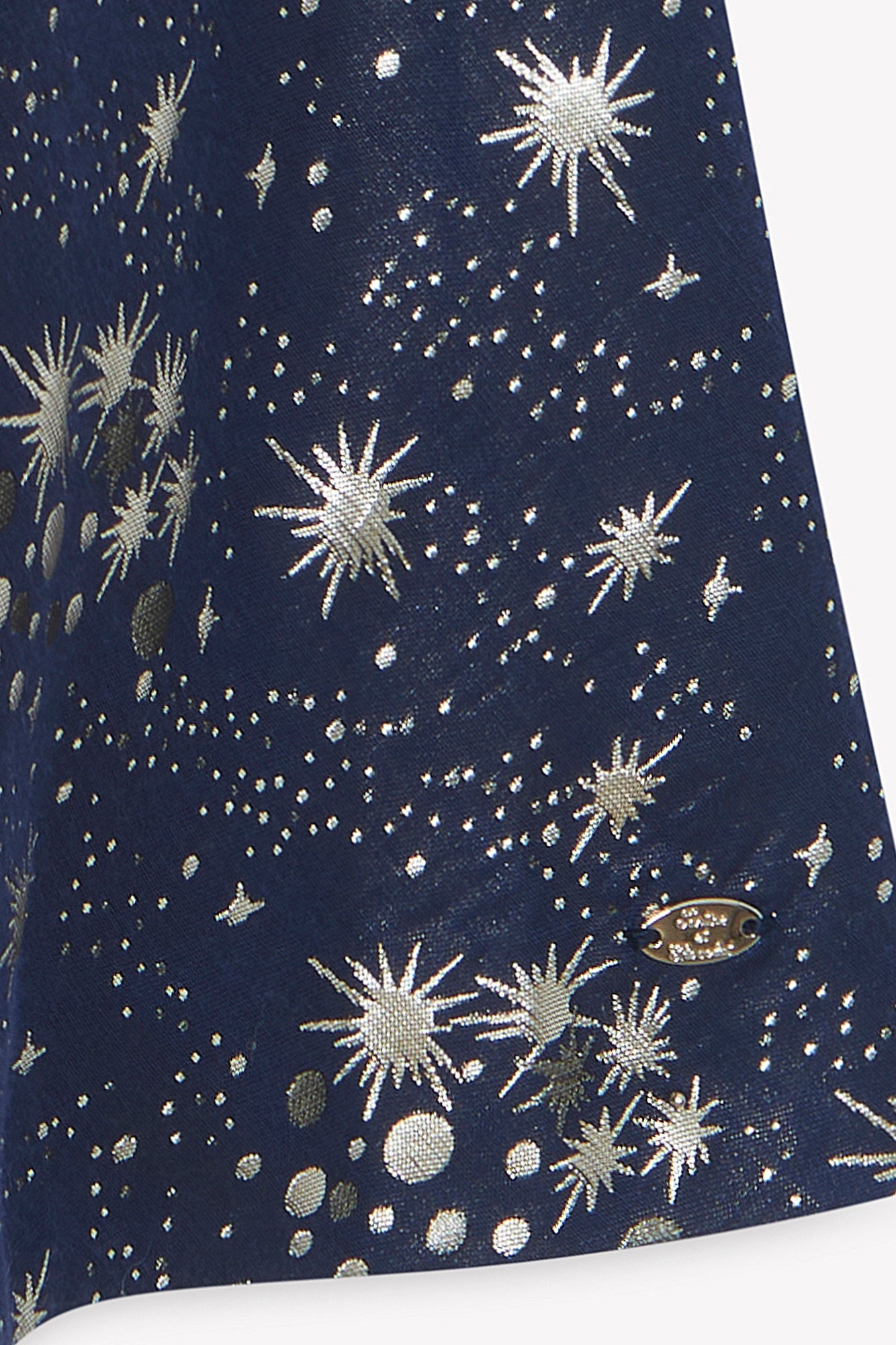 Dress - Navy Round neck jacquard stars