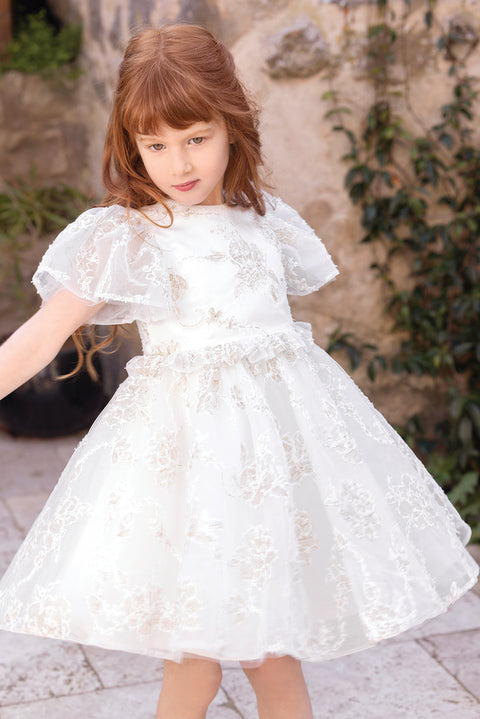 Dress - Ecru Collar ron golden embroidery - Image principale