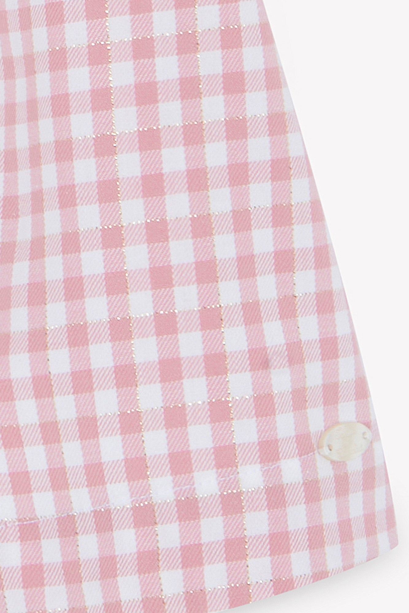 Dress - Cotton blush Round neck Two-tone gingham