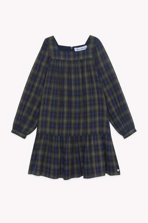 Robe - Marine coton carreaux - Image principale