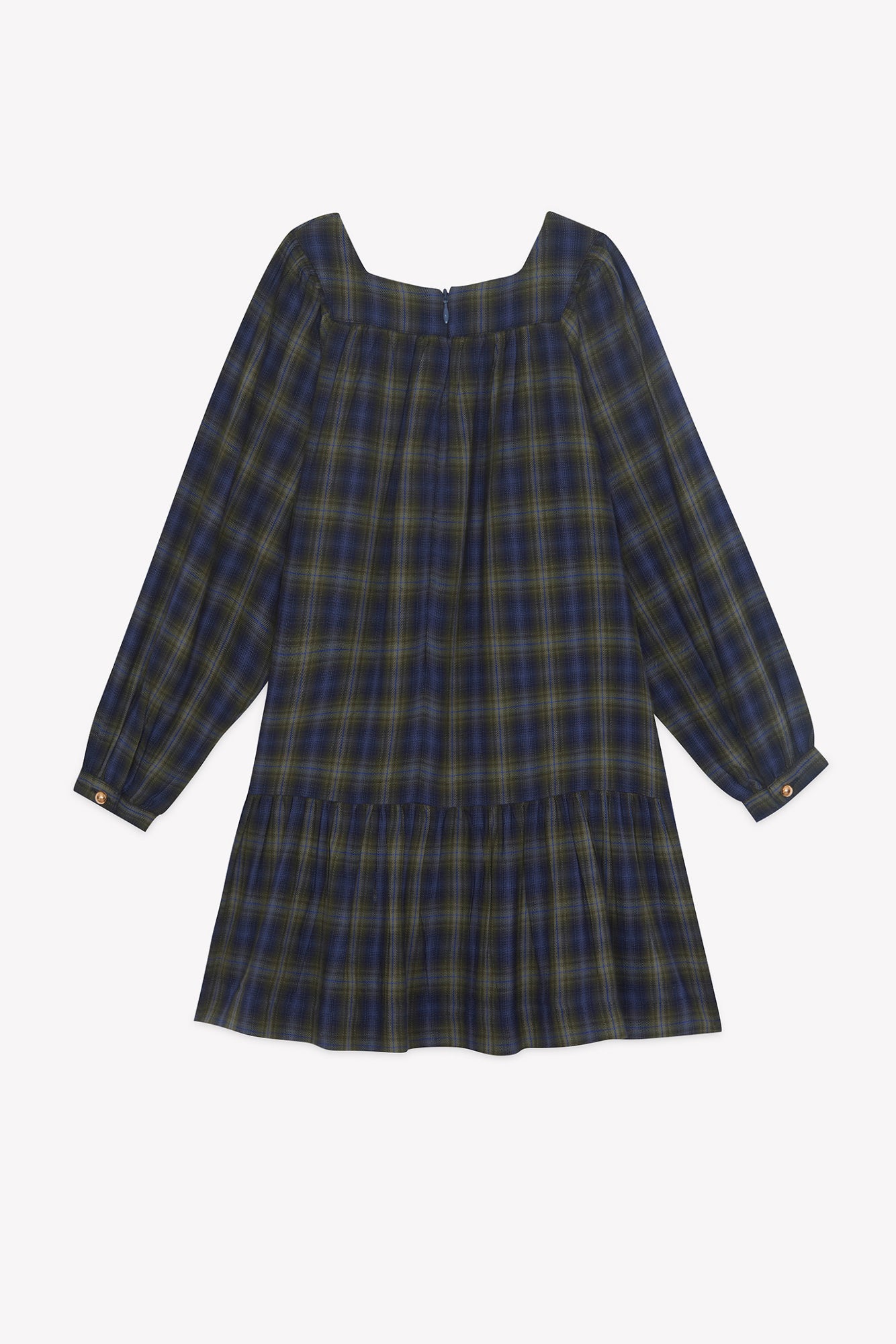 Kleid - Marineblau Baumwolle Karo