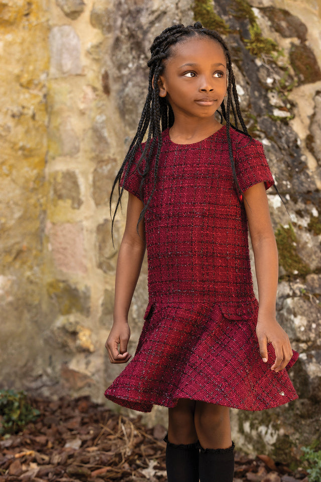 Dress - Cherry Round neck tweed - Image principale