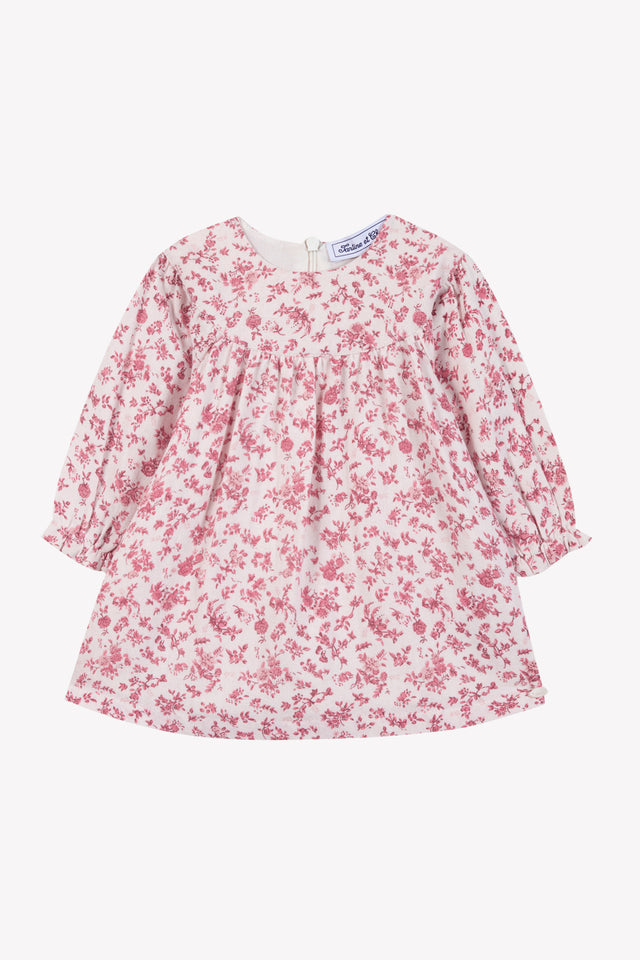 Robe - Ecru imprimé coton fleuri - Image principale