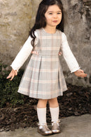 Dress - Beige medium Wool Check