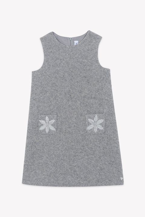 Robe - Gris chiné laine flocons - Image principale