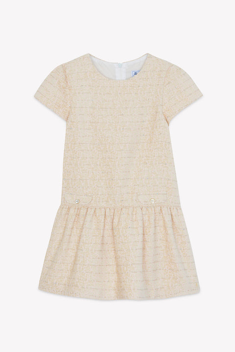 Vestido - Gris brezo Cuello redondo tweed - Image principale