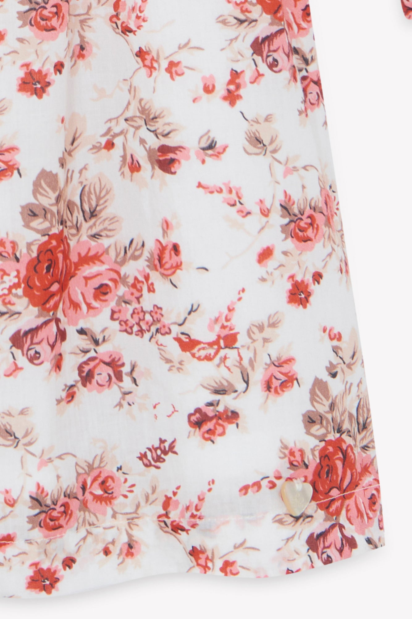 Dress - Pink cotton peony Bib collar