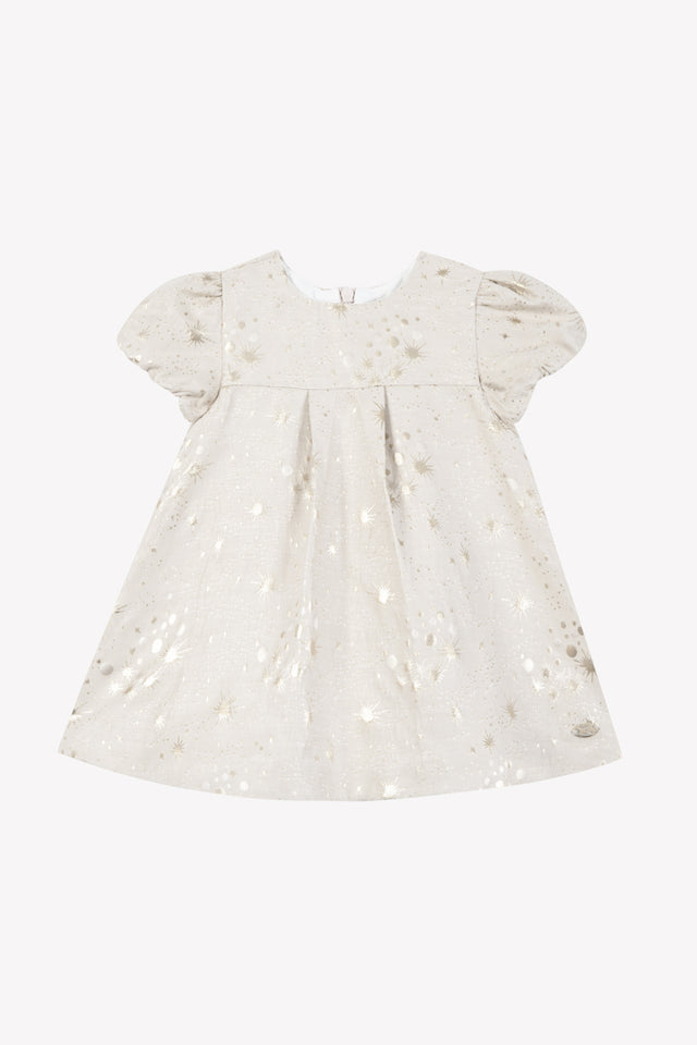 Robe - Ecru coton motifs dorés - Image principale