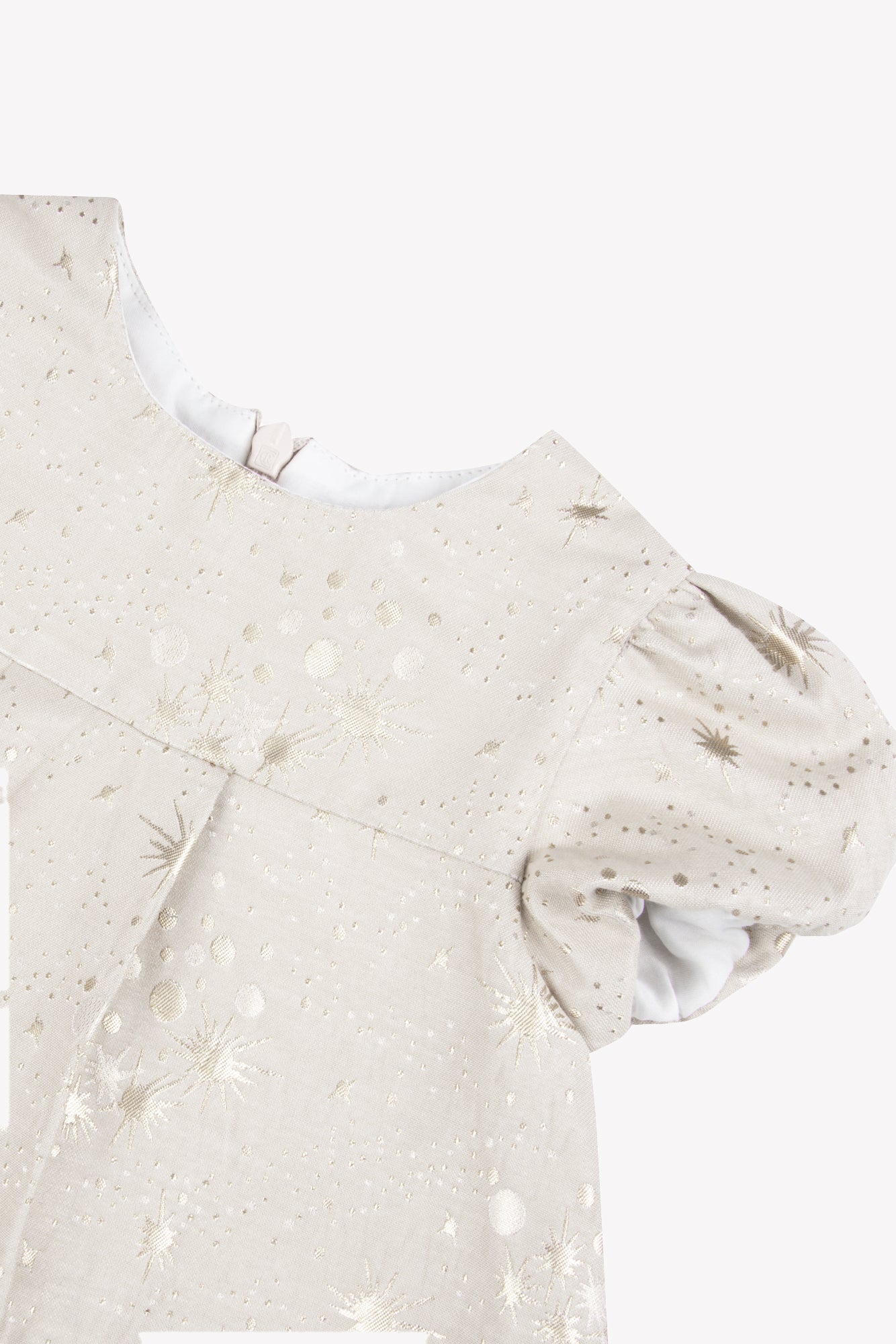 Robe - Ecru coton motifs dorés