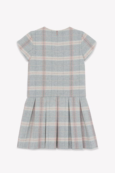 Dress - Beige medium Round neck Check - Image principale