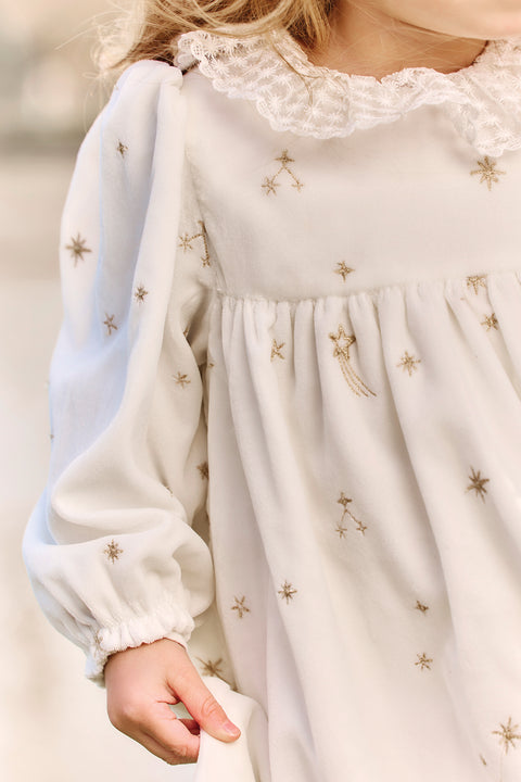Robe - Ecru col volanté dentelle - Image principale