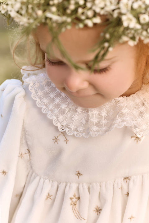 Robe - Ecru col volanté dentelle - Image principale