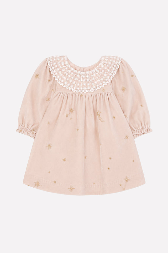 Robe - Rosée col volanté dentelle - Image principale