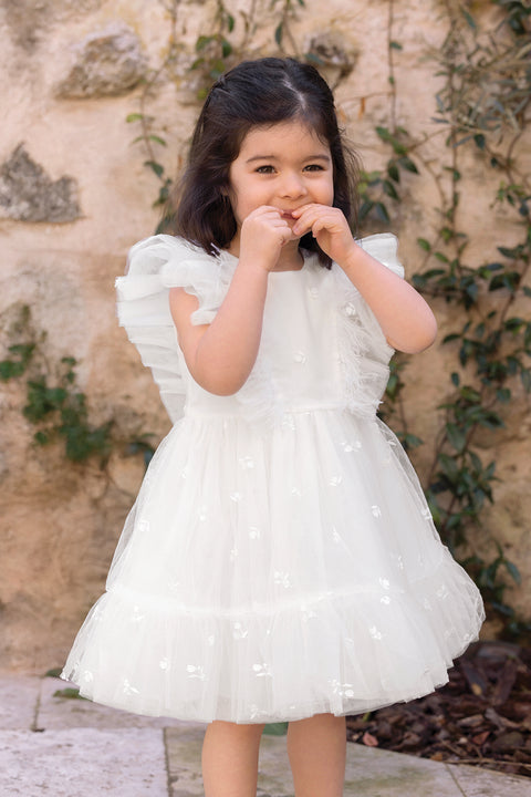 Robe - Ecru tulle plumetis - Image principale