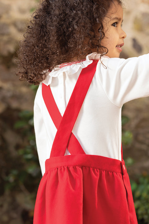 Robe - Cerise broderies fleurs - Image principale