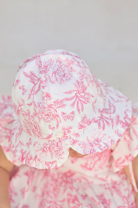 Bob - Rose coton imprimé inspiration toile de jouy - Image principale