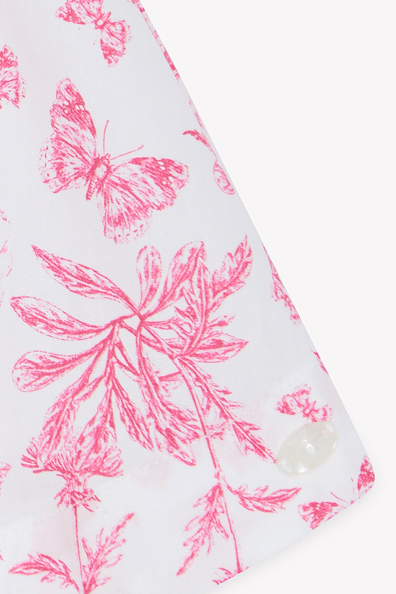 Robe - Rose coton imprimé inspiration toile de jouy