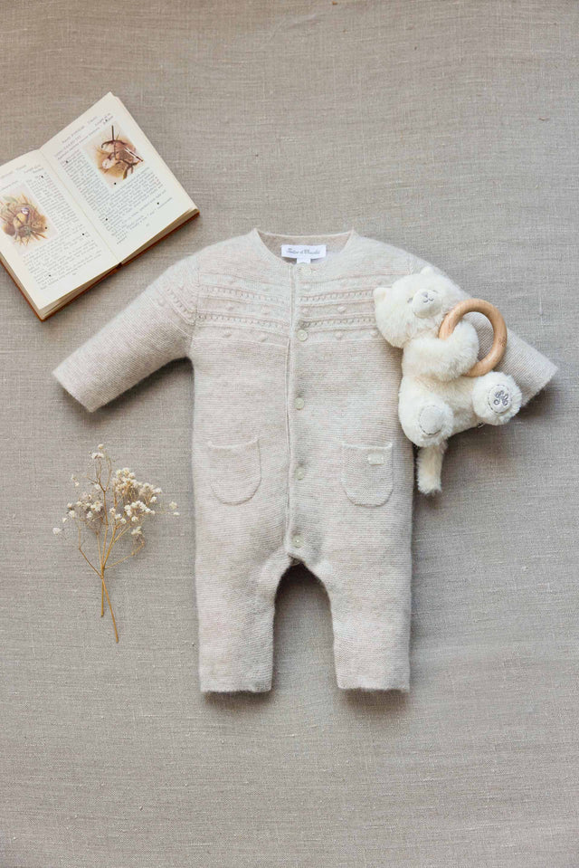 Completo lungo - Beige erica Lana Colletto Girocollo - Image principale