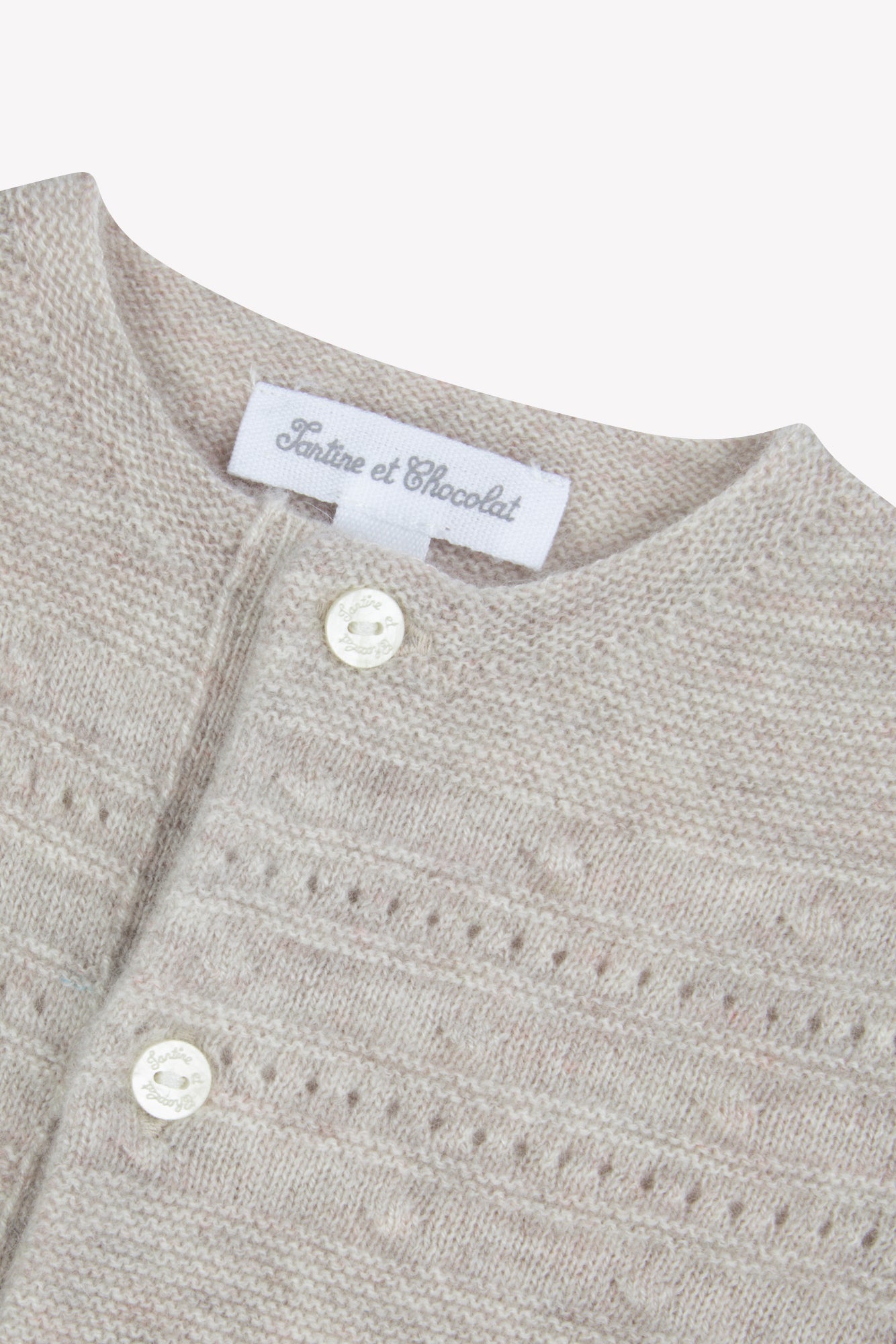Combinaison longue - Beige chiné laine col rond