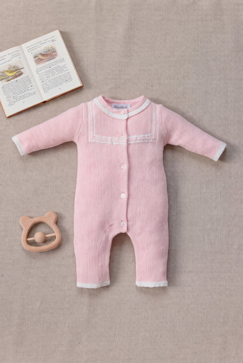 Jumpsuit long - Old Pink cotton Round neck - Image principale