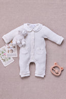 Combinaison longue - Ecru coton col Claudine