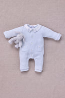 Combinaison longue - Bleu ciel coton col Claudine