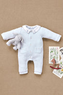 Combinaison longue - Bleu ciel coton col Claudine