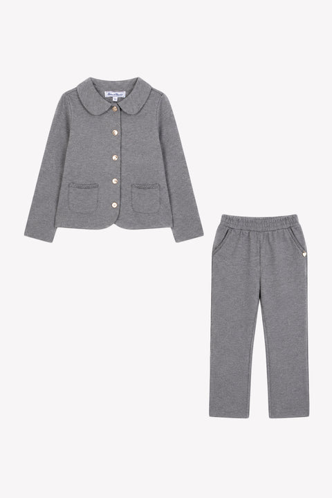 Ensemble de jogging - Gris chiné col claudine - Image principale