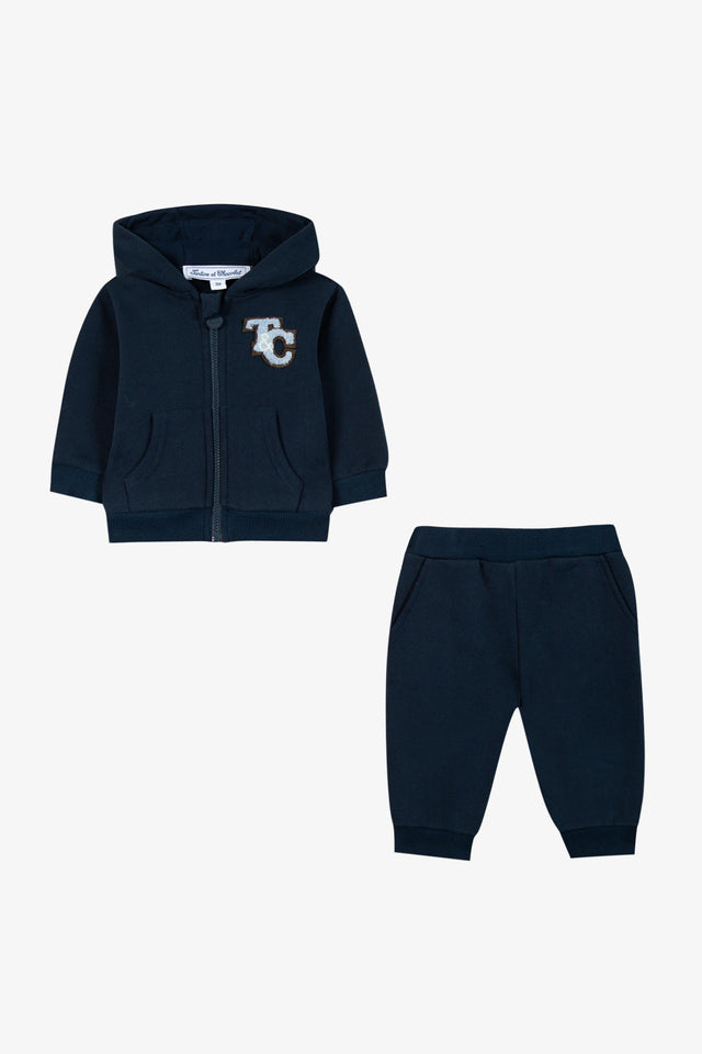 Insiemi Jogging - Blu navy cotone a Cappuccio - Image principale