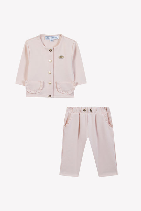 Ensemble Jogging - Rose pâle festonné - Image principale