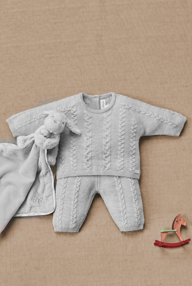 Outfit Lang - Grau Heidekraut Wolle verdreht - Image principale
