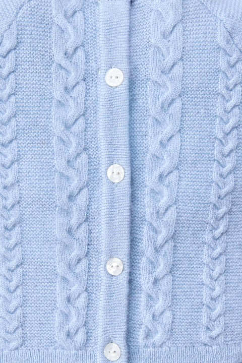 Ensemble long - Bleu grisé laine torsadée - Image principale