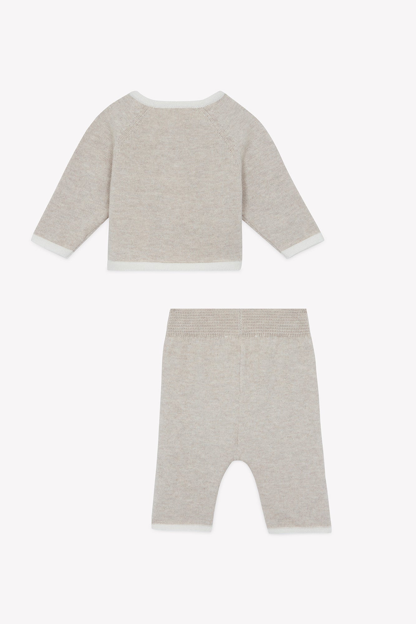 Ensemble long - Ecru coton boutons