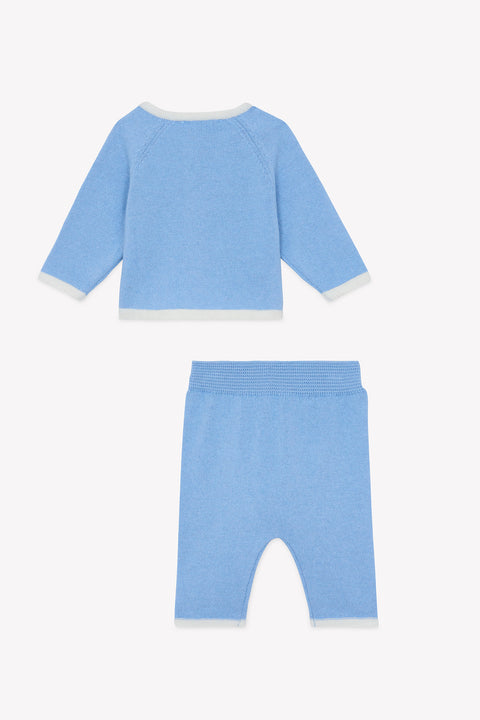 Ensemble long - Bleu grisé coton boutons - Image principale