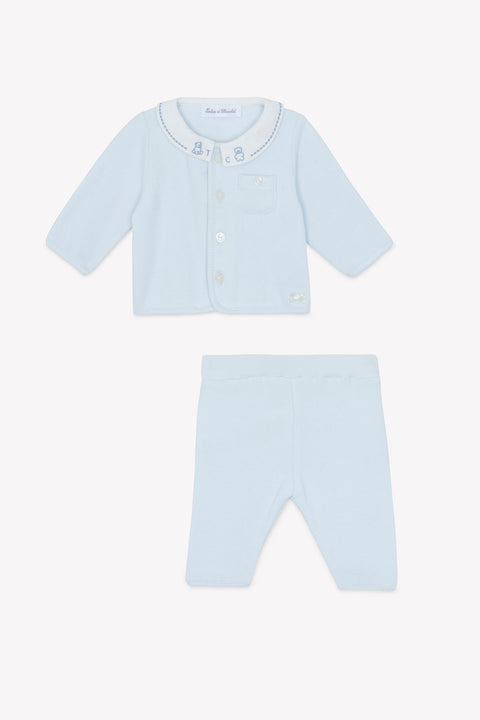 Ensemble long - Bleu ciel coton col Claudine - Image principale