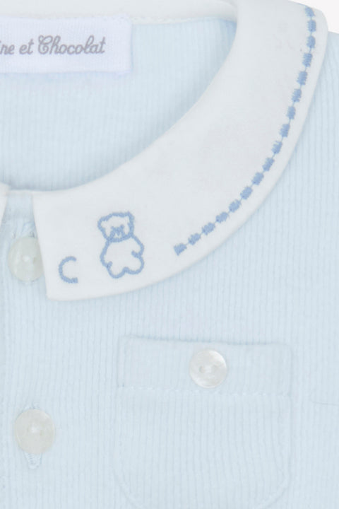 Ensemble long - Bleu ciel coton col Claudine - Image principale