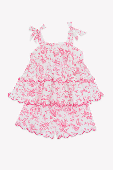 Ensemble court - Rose coton volanté - Image principale