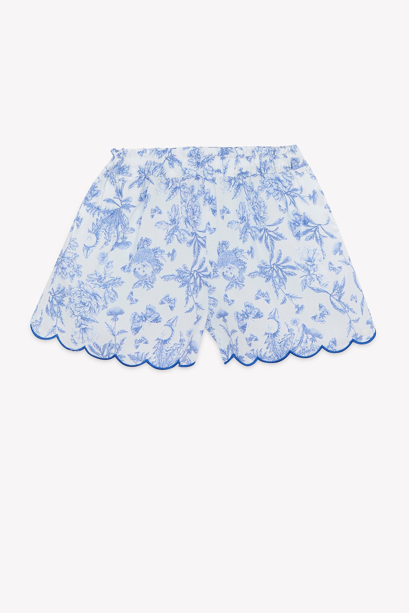 Ensemble court - Bleu coton imprimé inspiration toile de jouy