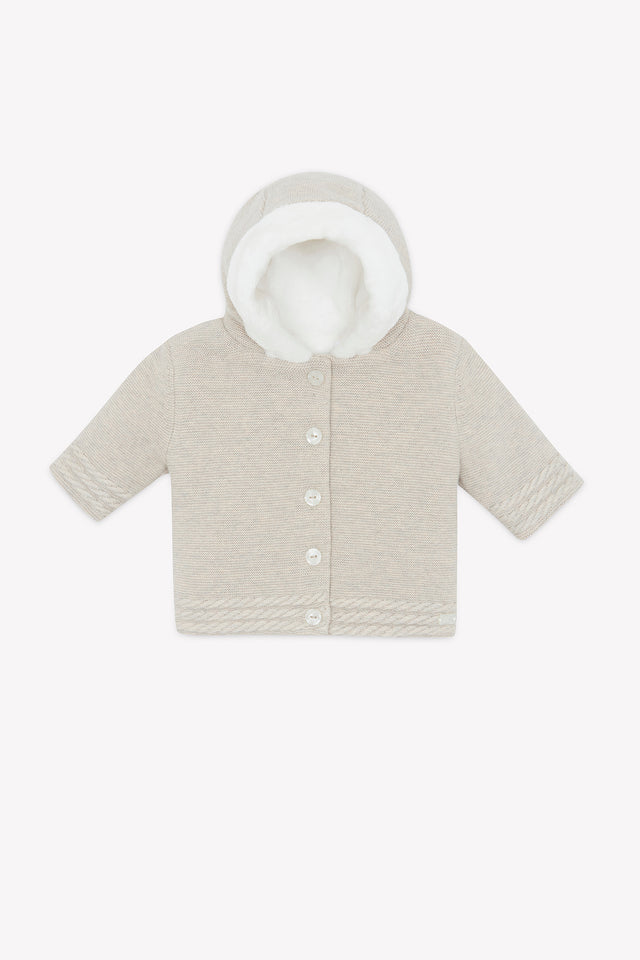 Manteau - Beige chiné tressé - Image principale