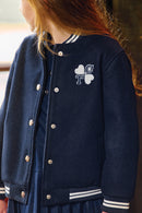 Veste - Marine laine teddy cœurs