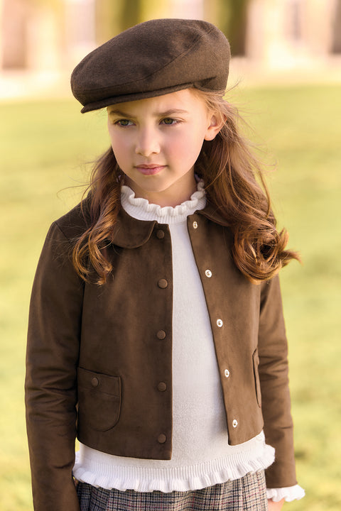 Jacket - Brown Peter pan collar Peter pan collar - Image principale