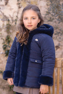 Manteau - Marine réversible imitation fourrure