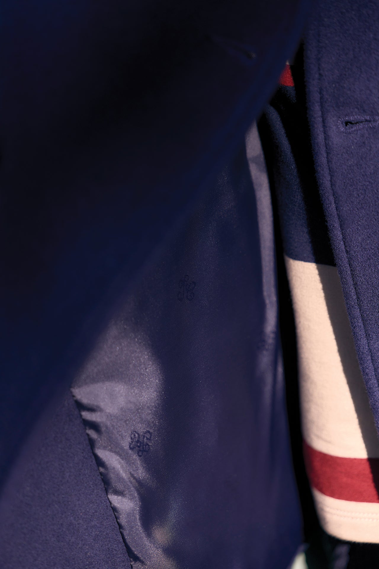Manteau - Marine laine col châle