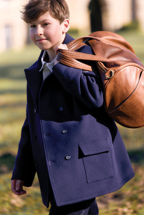 Coat - Navy Wool Shawl collar - Image principale