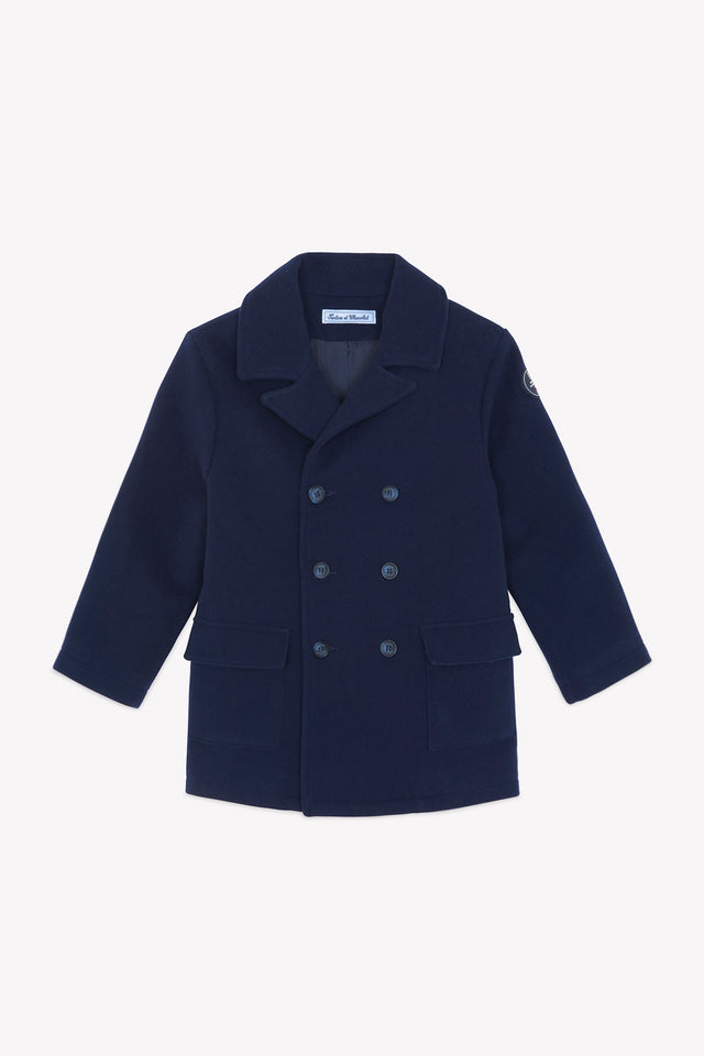Coat - Navy Wool Shawl collar - Image principale