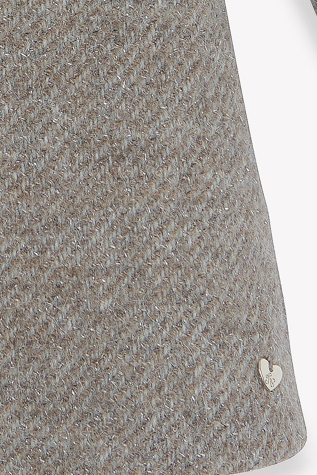 Manteau - Beige moyen tweed col imitation fourrure