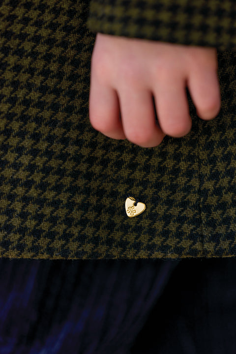 Manteau - Olive laine pied de poule - Image principale