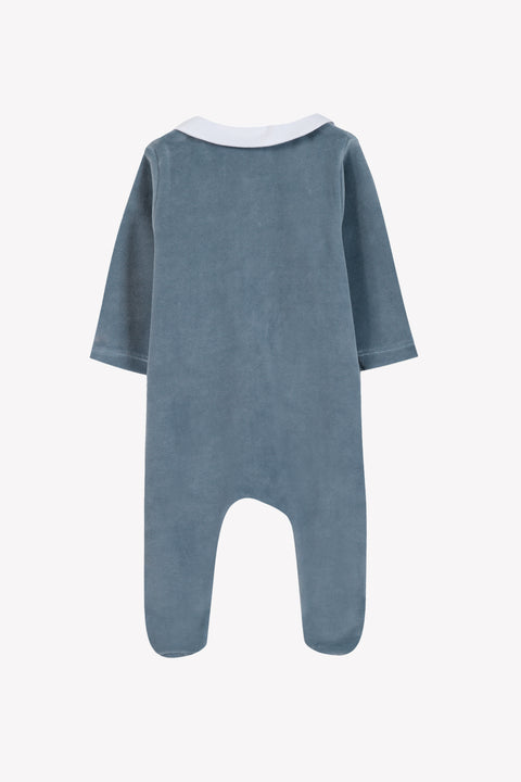 Pajamas - Blue thunderstorm Velvet Embroidered - Image principale